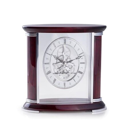 Bey Berk International Bey-Berk International Luxemburg Rosewood Skeleton Clock CM686